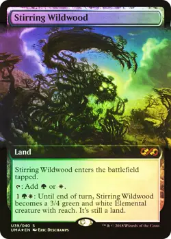 MTG FOIL Stirring Wildwood Extended Art - Ultimate Masters #039 - Image 1
