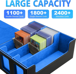 Card Deck Box for MTG Commander Deck Box with 8 Dividers Fits 1800+ Single Sleev - Image 2