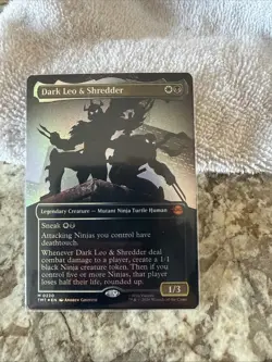 Dark Leo And Shredder Borderless Foil MTG TMNT - Image 1