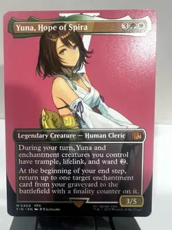 Yuna, Hope of Spira - Borderless Near Mint, English UB: Final Fantasy MTG M - Image 1