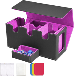 MTG Deck Box with 2 Commander Display, 4-In-1 Card Deck Case, Strong Magnet Card - Image 1
