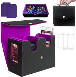MTG Commander Deck Box, Trading Card Storage Box with Handle & Dice Tray Holds t - Image 1