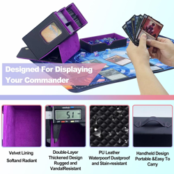 MTG Commander Deck Box, Trading Card Storage Box with Handle & Dice Tray Holds t - Image 2