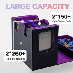 MTG Commander Deck Box, Trading Card Storage Box with Handle & Dice Tray Holds t - Image 3
