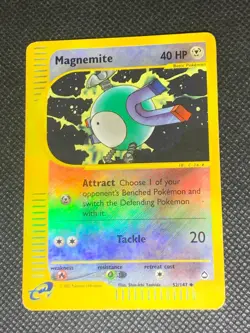 Magnemite 52/147 Reverse Holo - Aquapolis Pokemon Card - DMG - Image 1
