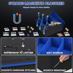 1800+ Trading Card Storage Box,Mtg Deck Box with 10 Pcs Colorful Dividers & 3 Fo - Image 3