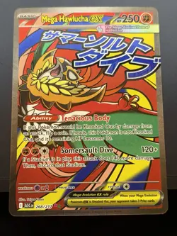 Mega Hawlucha EX 268/217 Full Art Holo Pokemon Card NM - Image 1