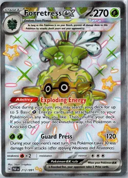 Pokemon Card - Forretress ex 212/091 Paldean Fates Shiny Ultra Rare Near Mint - Image 1