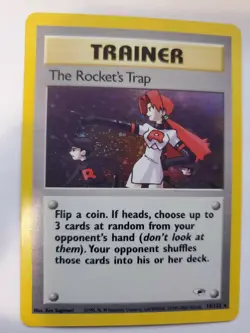 The Rocket's Trap Gym Holo Pokemon Card Base Jungle Fossil WOTC Mint - Image 1
