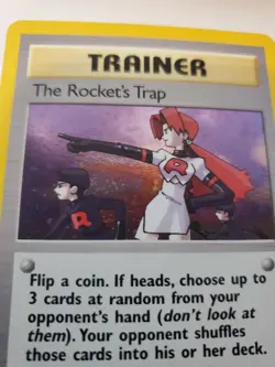The Rocket's Trap Gym Holo Pokemon Card Base Jungle Fossil WOTC Mint - Image 3