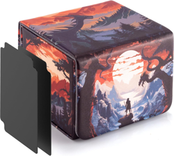 Deck Box for MTG Cards - 2 Dividers, Card Storage Box Holds 110+ Single Sleeved - Image 1