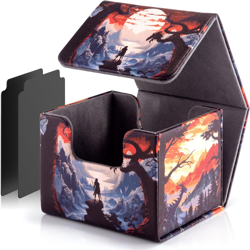 Deck Box for MTG Cards - 2 Dividers, Card Storage Box Holds 110+ Single Sleeved - Image 2