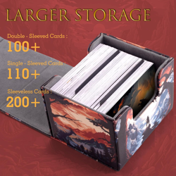 Deck Box for MTG Cards - 2 Dividers, Card Storage Box Holds 110+ Single Sleeved - Image 4