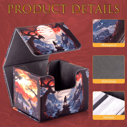 Deck Box for MTG Cards - 2 Dividers, Card Storage Box Holds 110+ Single Sleeved - Image 5