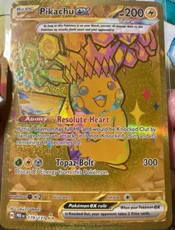 ERROR Pokemon TCG Prismatic Secret Pikachu Gold Card Misprint Texture Shift - Image 2