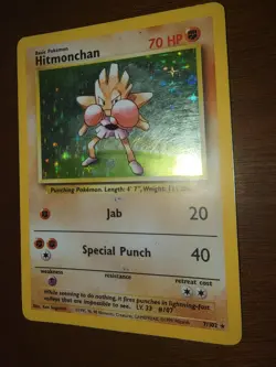 Pokemon TCG Hitmonchan Holo Card Base Set 7/102 Rare Collectible Card Pokemon - Image 5