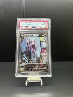 Pokemon Go Mewtwo v Full Art Holo Ultra Rare Card 072/078 Pokemon TCG PSA 10 - Image 1