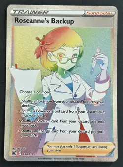 Roseanne's Backup 180/172 Brilliant Stars Rainbow Secret Rare Pokemon Card NM - Image 1