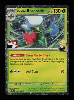 Cynthia's Roserade 008/182 (Cosmos Holo),Rare Prize Pack Pokemon Card - Image 1