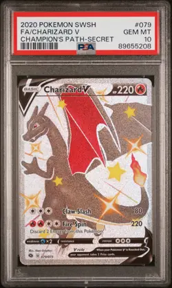 Pokemon 2020 Charizard V 079/073 Full Art SR Champion's Path GEM MINT PSA 10 - Image 1