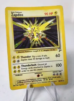 Zapdos 20/130 - Base Set 2 *MP* Holo Rare Pokemon Card - Image 2