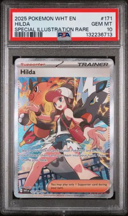 Hilda 2025 Pokemon Wht En-White Flare #171 Special Illustration Rare PSA 10 - Image 1