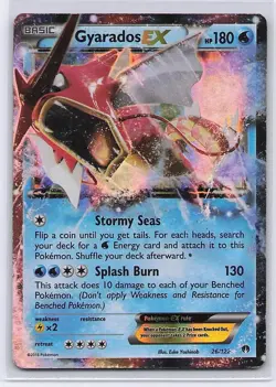 Gyarados EX 26/122 Holo EX Rare BREAKpoint Pokemon Damaged - Image 1