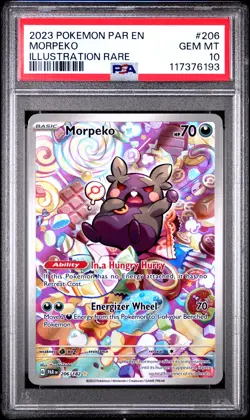 2023 POKEMON PAR EN-PARADOX RIFT ILLUSTRATION RARE #206 MORPEKO PSA 10 - Image 1
