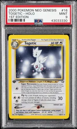 2000 POKEMON NEO GENESIS 1ST EDITION #16 TOGETIC-HOLO PSA 9 - Image 1