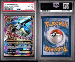 2016 POKEMON XY EVOLUTIONS #102 FULL ART/M BLASTOISE EX PSA 8 - Image 3