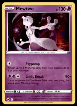 Mewtwo 059/159 Holo Rare Crown Zenith Pokemon Holo Near Mint - Image 1