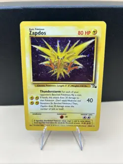 1999 WOTC Pokemon TCG Base Set Zapdos Holo 16/102 - Image 1