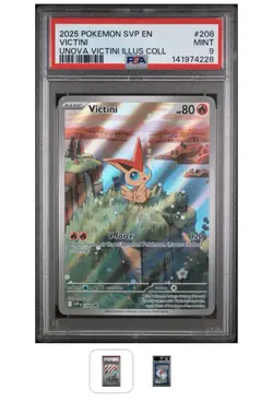 Pokemon 2025 Victini 208 Promo Unova Victini Illustration Collection PSA 9 - Image 1