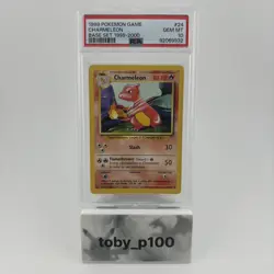 Pokemon Charmeleon 24/102 Base Set 1999-2000 TCG #24 1999 - LOW POP - PSA 10 - Image 1