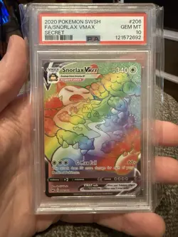 2020 Pokemon Sword & Shield #206/202 Snorlax VMAX Secret PSA 10 - Image 1