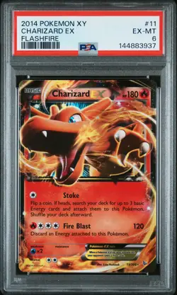 2014 POKEMON XY FLASHFIRE #11 CHARIZARD EX PSA 6 - Image 1