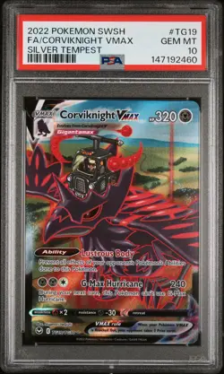 Corviknight Vmax TG19 10 2022 Pokemon Sword & Shield Silver Tempest PSA - Image 1