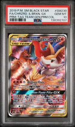 POKEMON BLACK STAR PROMO CHARIZARD & BRAIXEN GX #SM230 PSA 10 Gem Mint 138392707 - Image 1