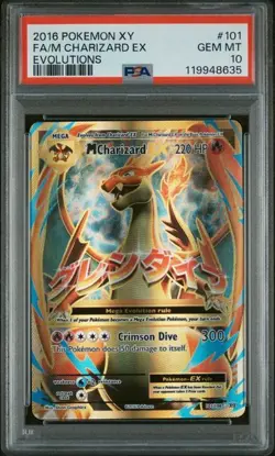 Pokemon Mega/M Charizard ex XY Evolutions Full Art #101 PSA 10 Gem Mint - Image 1