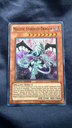 Yu-Gi-Oh! Malefic Stardust Dragon CT08-EN014 Super Rare Mint Limited Edition - Image 1