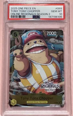 2025 One Piece Tony Tony Chopper ONLINE Regionals PSA 10 Extremely Rare - Image 2