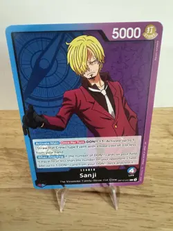 Bandai One Piece Card Game Sanji Leader L OP12-041 OP-12 5000 Strike - Image 1