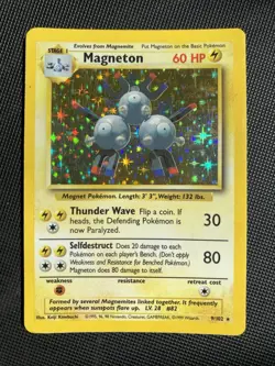 Magneton 9/102 - Base Set Holo Rare Vintage 1999 WoTC Pokemon TCG - LP - Image 1