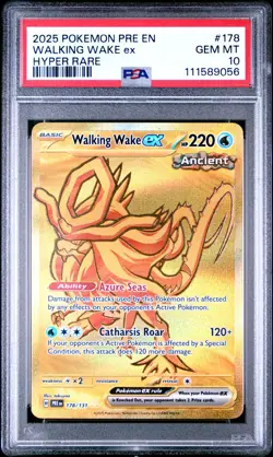 Pokemon TCG Walking Wake ex 178/131 Prismatic Evolutions Gold Hyper Rare PSA 10 - Image 1