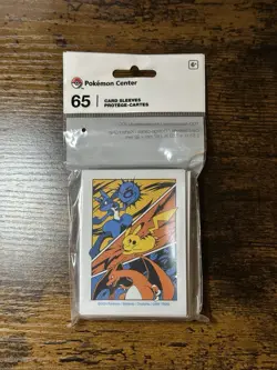Pokemon Center Official Sleeves (x65) Battle Start Pikachu Charizard Comic - New - Image 1
