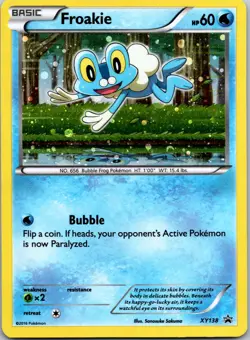 2016 Pokemon TCG: FROAKIE Holo XY138 Black Star Promo Cosmos Holo - LP - Image 1