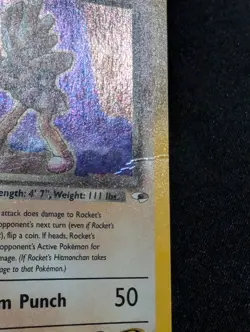 1st Edition Rocket's Hitmonchan 11/132 Gym Heroes 2000 WOTC Pokemon HP SWIRL - Image 2