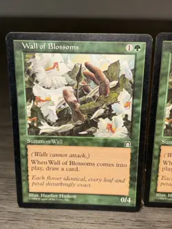 MTG 4x Wall of Blossoms Stronghold Set Uncommon Magic The Gathering LP/MP - Image 2