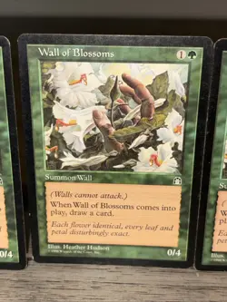 MTG 4x Wall of Blossoms Stronghold Set Uncommon Magic The Gathering LP/MP - Image 3
