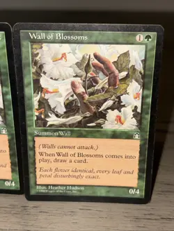MTG 4x Wall of Blossoms Stronghold Set Uncommon Magic The Gathering LP/MP - Image 5